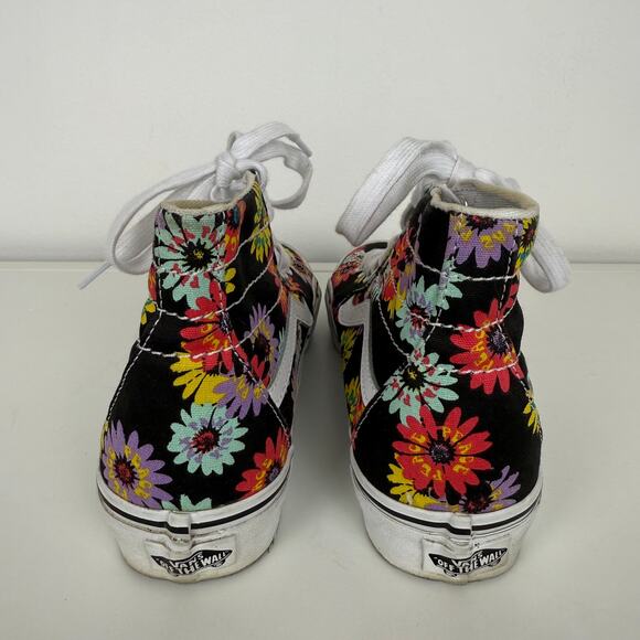 Vans Sk8-Hi Tapered Peace Floral Lace-Up Platform Black/Multi Sneakers M6 W7.5 - Picture 3 of 9